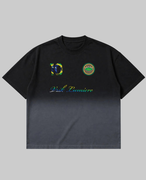 Black Ombré Wash Boxy Fit T-shirt Front Design
