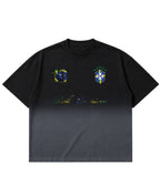 Black Ombré Wash Boxy Fit T-shirt Front Design
