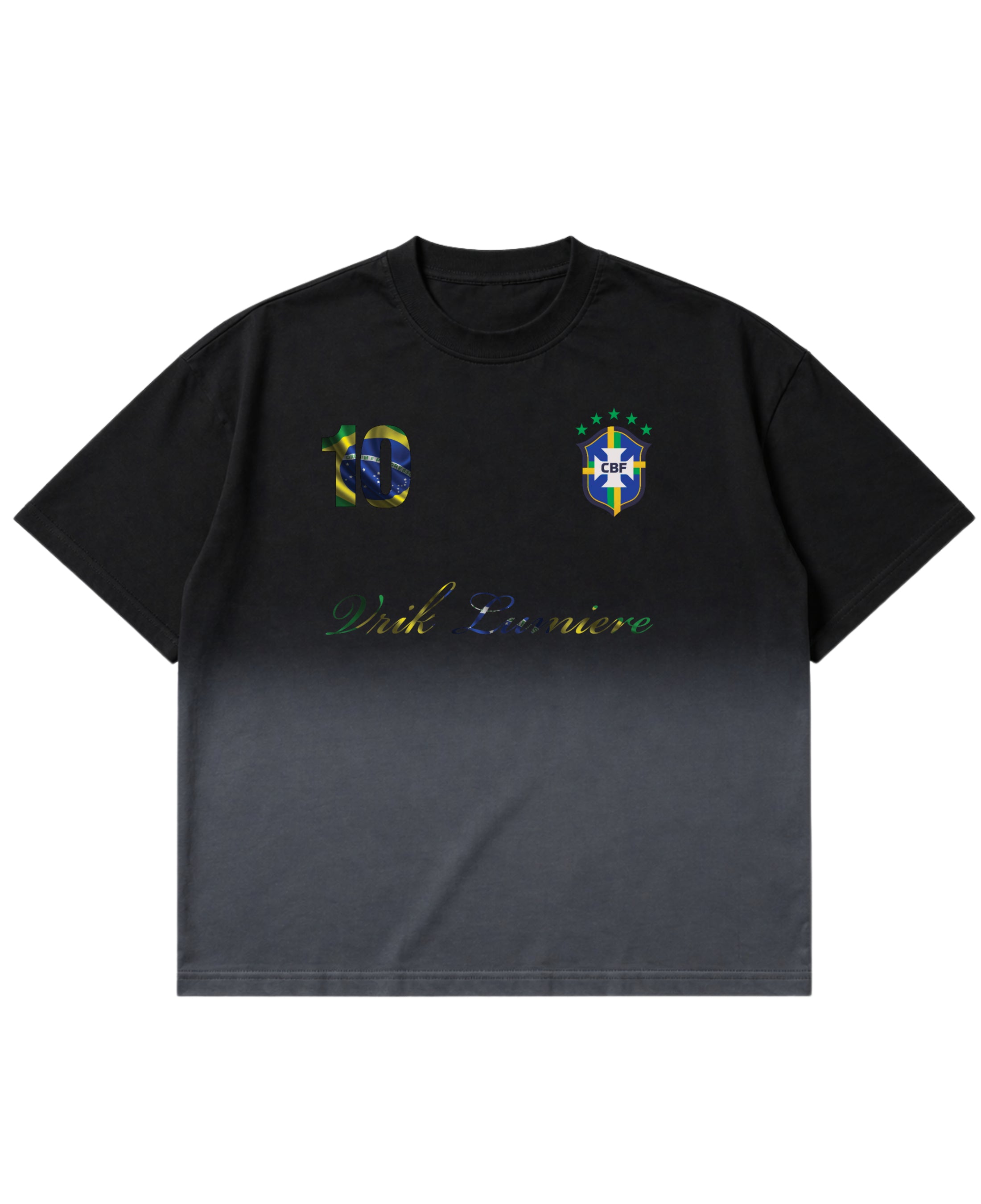 Black Ombré Wash Boxy Fit T-shirt Front Design