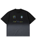 Black Ombré Wash Boxy Fit T-shirt Front Design