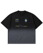 Black Ombré Wash Boxy Fit T-shirt Front Design
