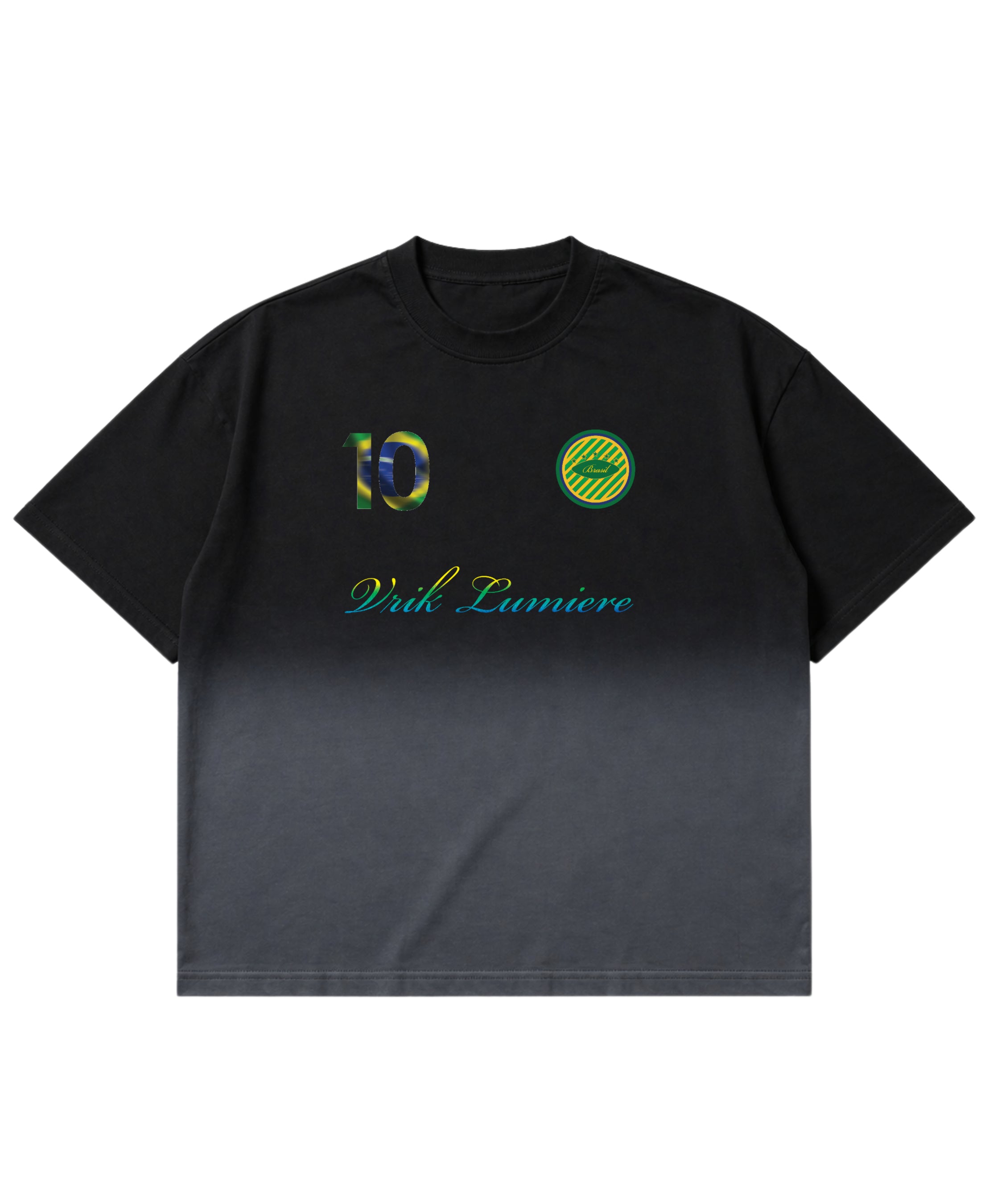 Black Ombré Wash Boxy Fit T-shirt Front Design