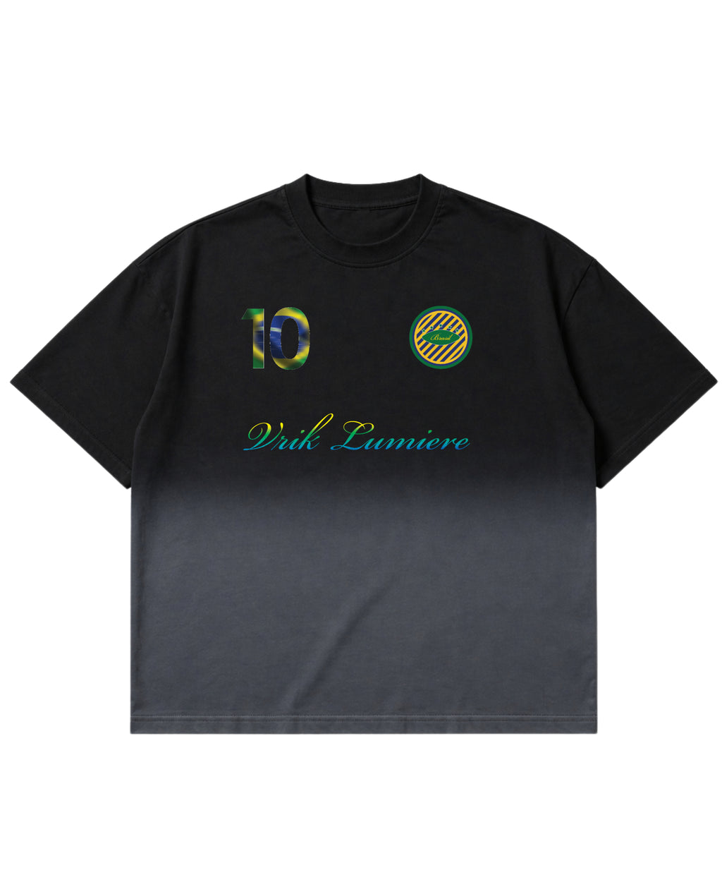 Black Ombré Wash Boxy Fit T-shirt Front Design