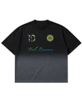 Black Ombré Wash Boxy Fit T-shirt Front Design