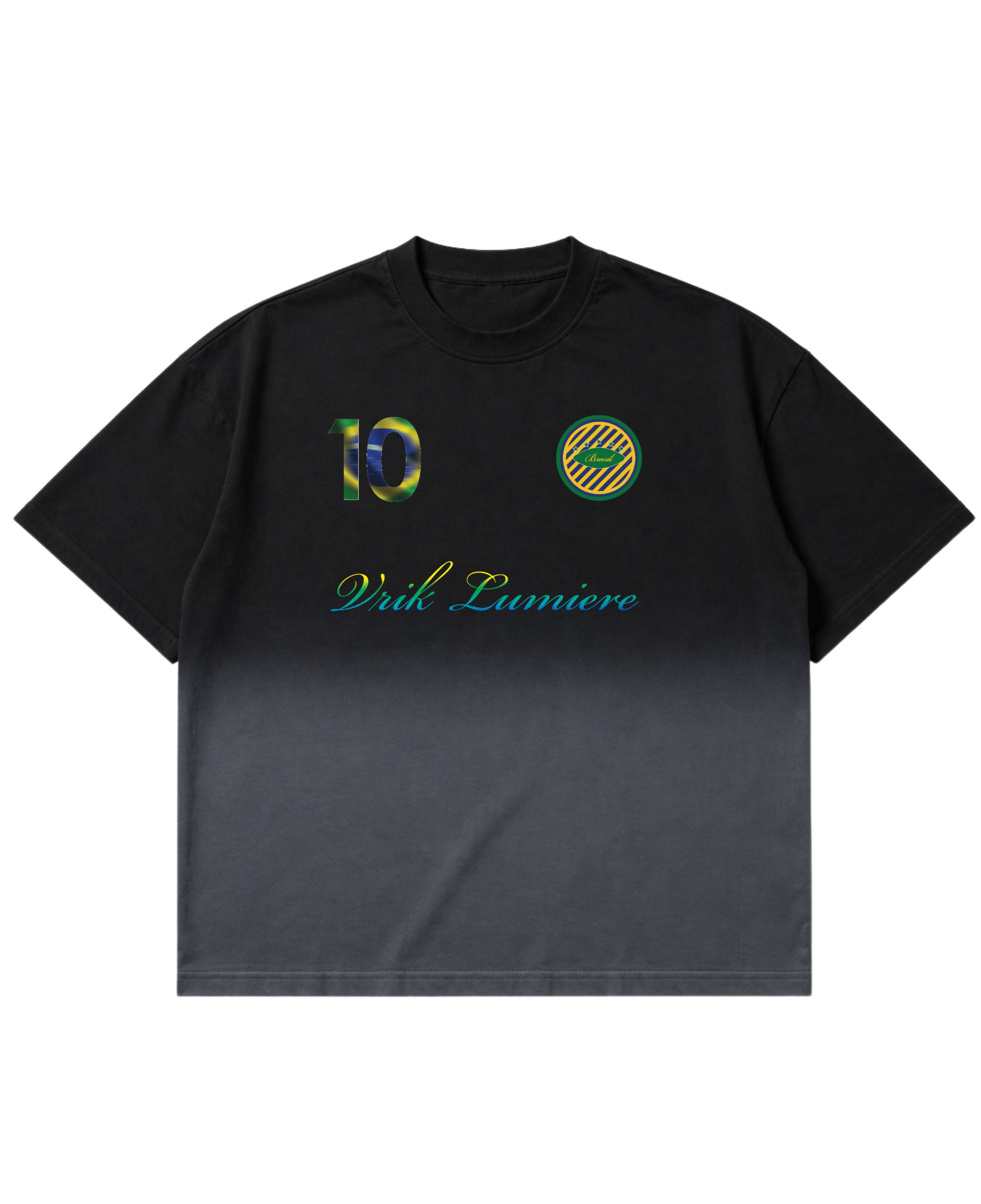 Black Ombré Wash Boxy Fit T-shirt Front Design