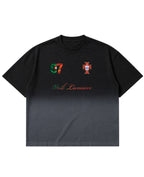 Black Ombré Wash Boxy Fit T-shirt Front Design